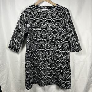 Zara Trafaluc Fall winter collection mini dress womens large black white chevron